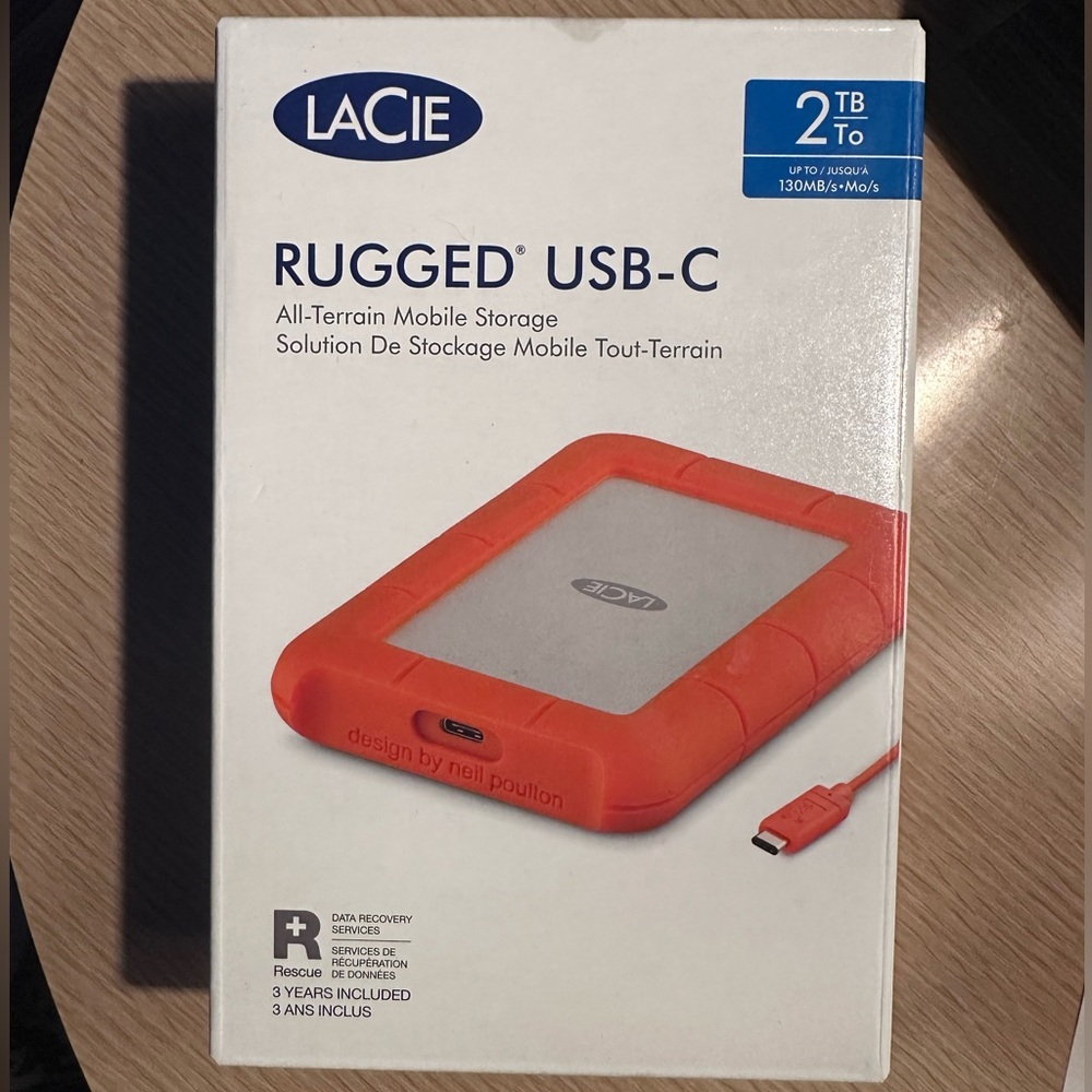 LaCie Rugged USB-C 2TB External Hard Drive